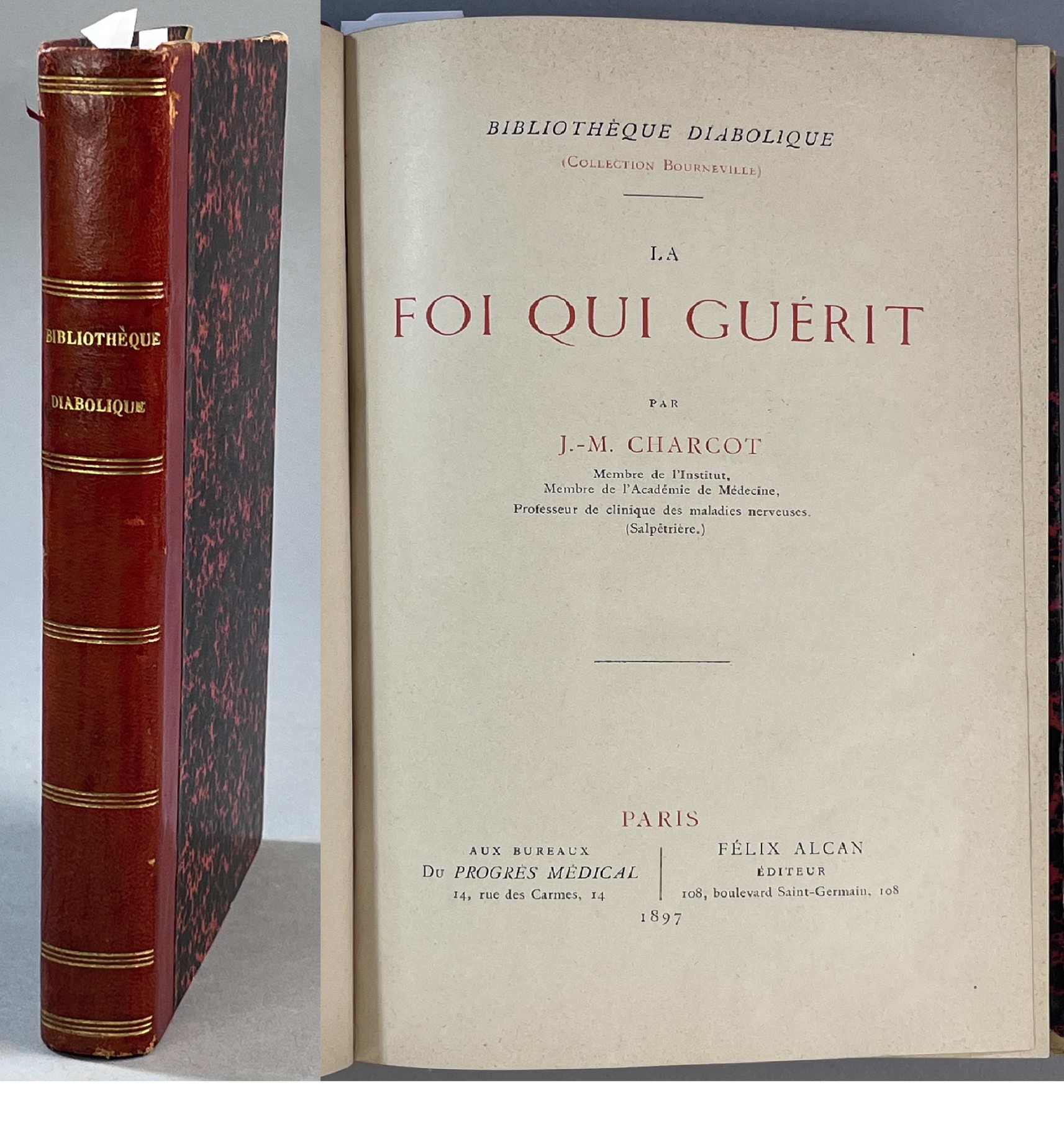 La Foi Qui Guérit. [bound with:] La Possession de Jeanne Fery (1584). [bound with:] Procés Criminel de la Dernière Sorcière Brulée a Genève le 6 avriil 1652, par Le D’Ladame. [bound with:] Barbe Buvée en religion, soeur Sainte-Colombe et la prétendue possession des Ursulines D’Auxonne (1658-1663), par Le D’Samuel Garnier.