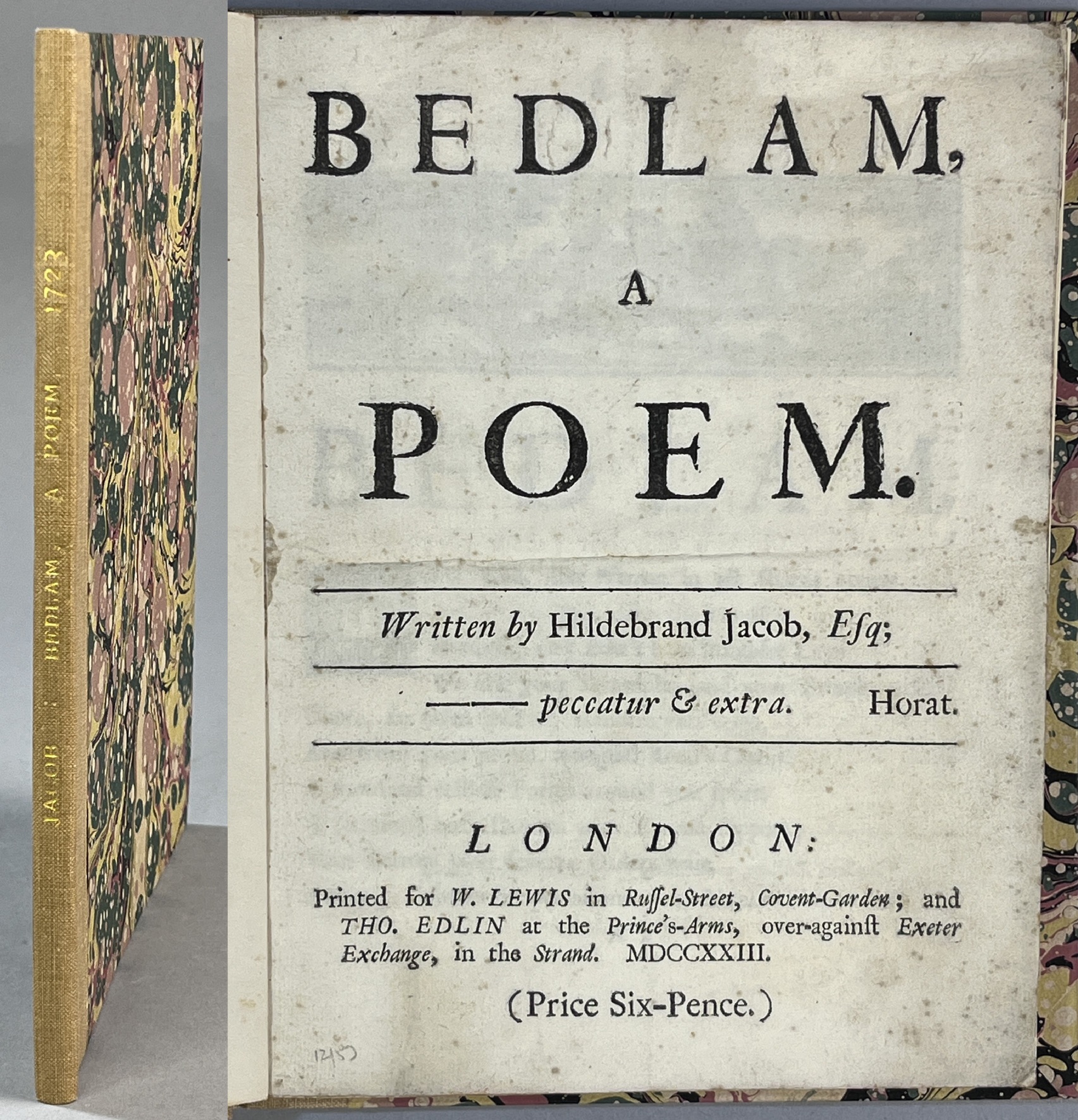 Bedlam, a poem. Written by Hildebrand Jacob ...