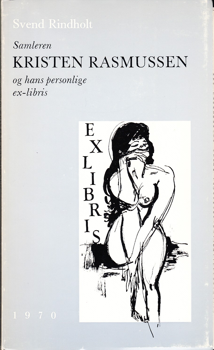 Samleren Kristen Rasmussen og hans personlige ex-libris.