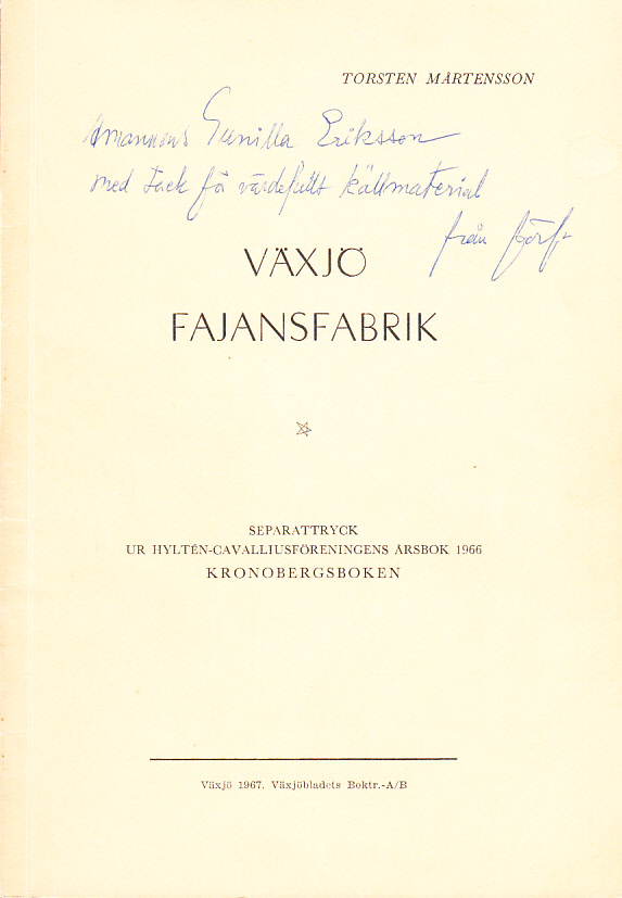 Växjö fajansfabrik.