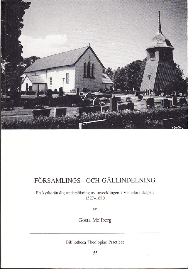 Församlings- och gällindelning. En kyrkorättslig undersökning av utvecklingen i Vänerlandskapen 1527-1680. Zysammenfassung: Westgötische Pfarreinteilung 1527-1680. Ak. avh. [Utg. av] Almqvist & Wiksell.