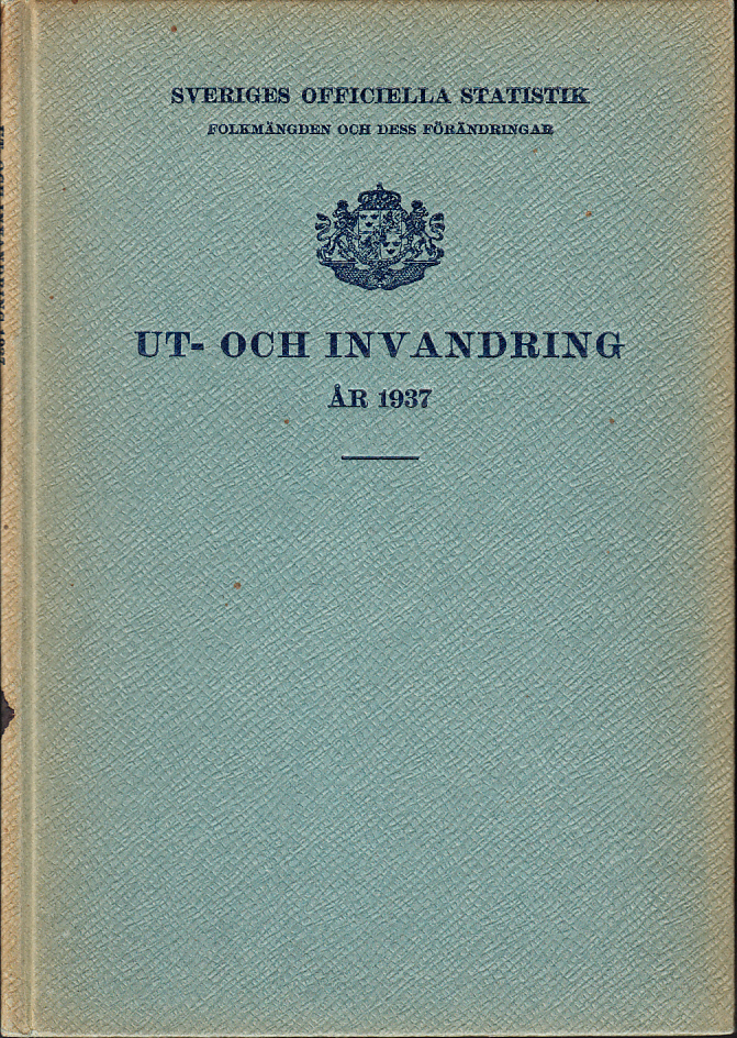 Ut- och invandring år 1937 av Statistiska Centralbyrån.