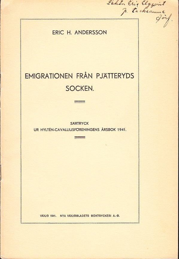 Emigrationen från Pjätteryds socken.