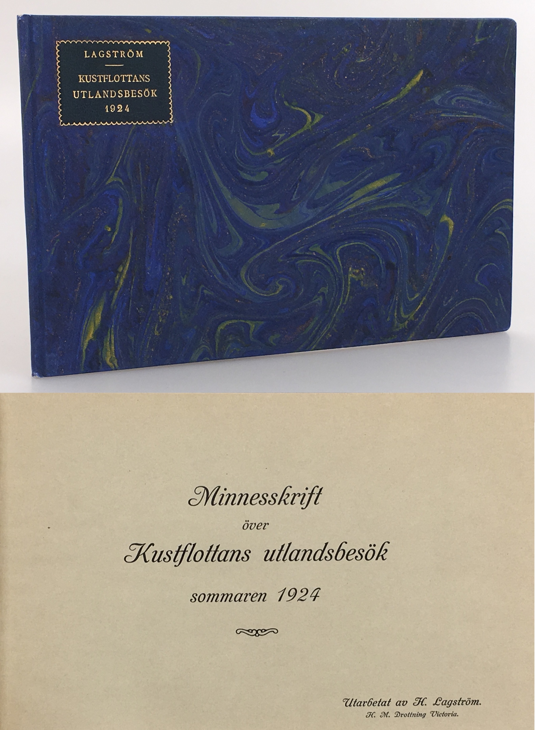 Minnesskrift över kustflottans utlandsbesök sommaren 1924. Utarbetat av H. Lagström [= omslagstitel].