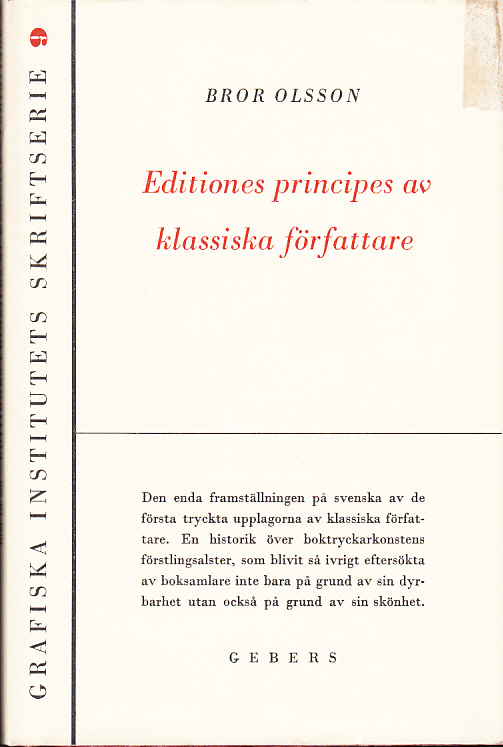 Editiones principes av klassiska författare.