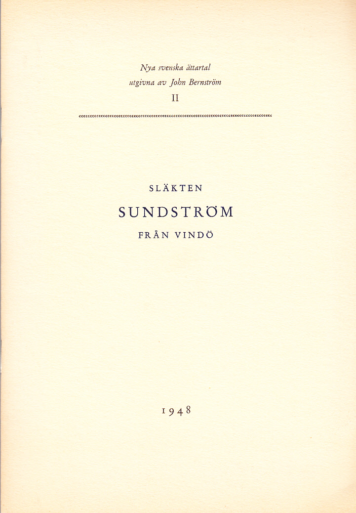 Släkten Sundström från Vindö.