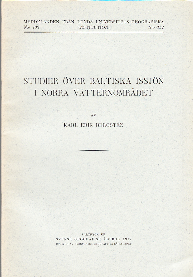 Studier över baltiska issjön i norra Vätternområdet [= rubrik].