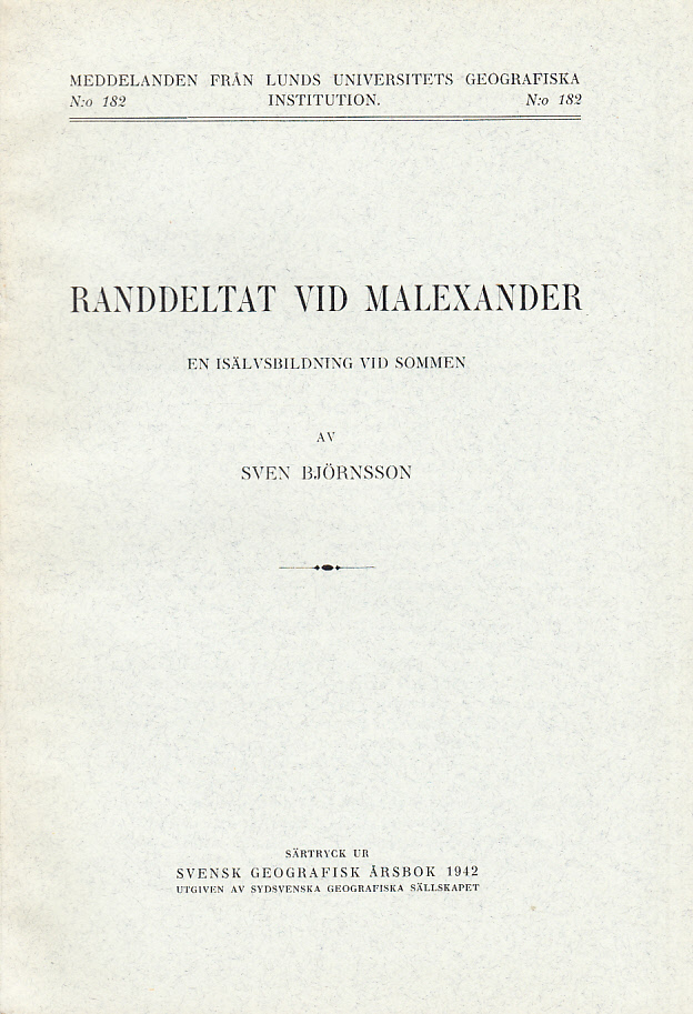Randdeltat vid Malexander. En isälvsbildning vid Sommen [= rubrik].
