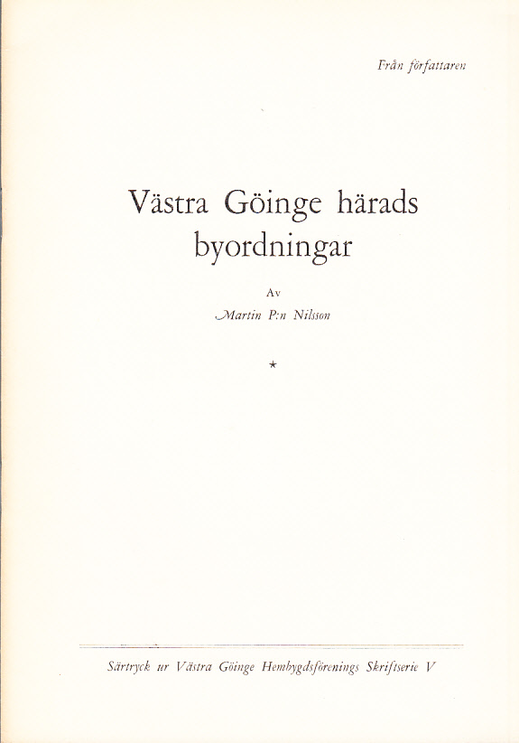 Västra Göinge härads byordningar.