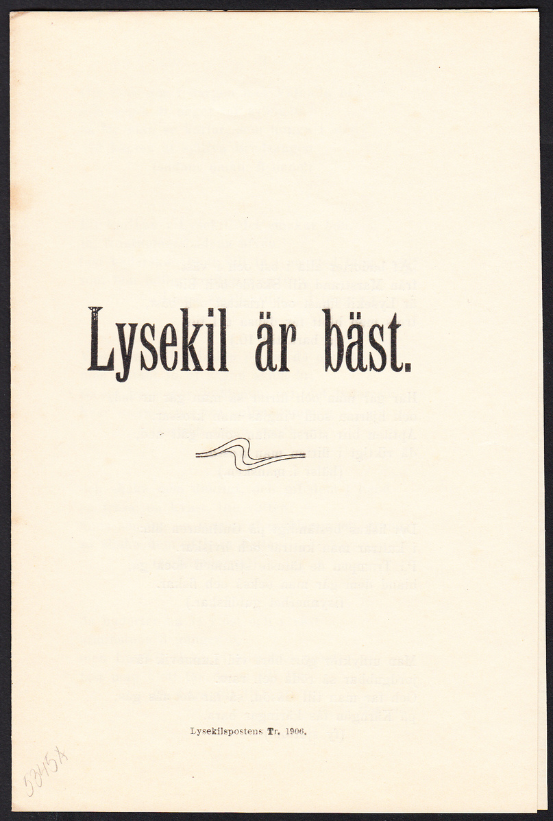 Lysekil är bäst. [Undertecknad Boston].