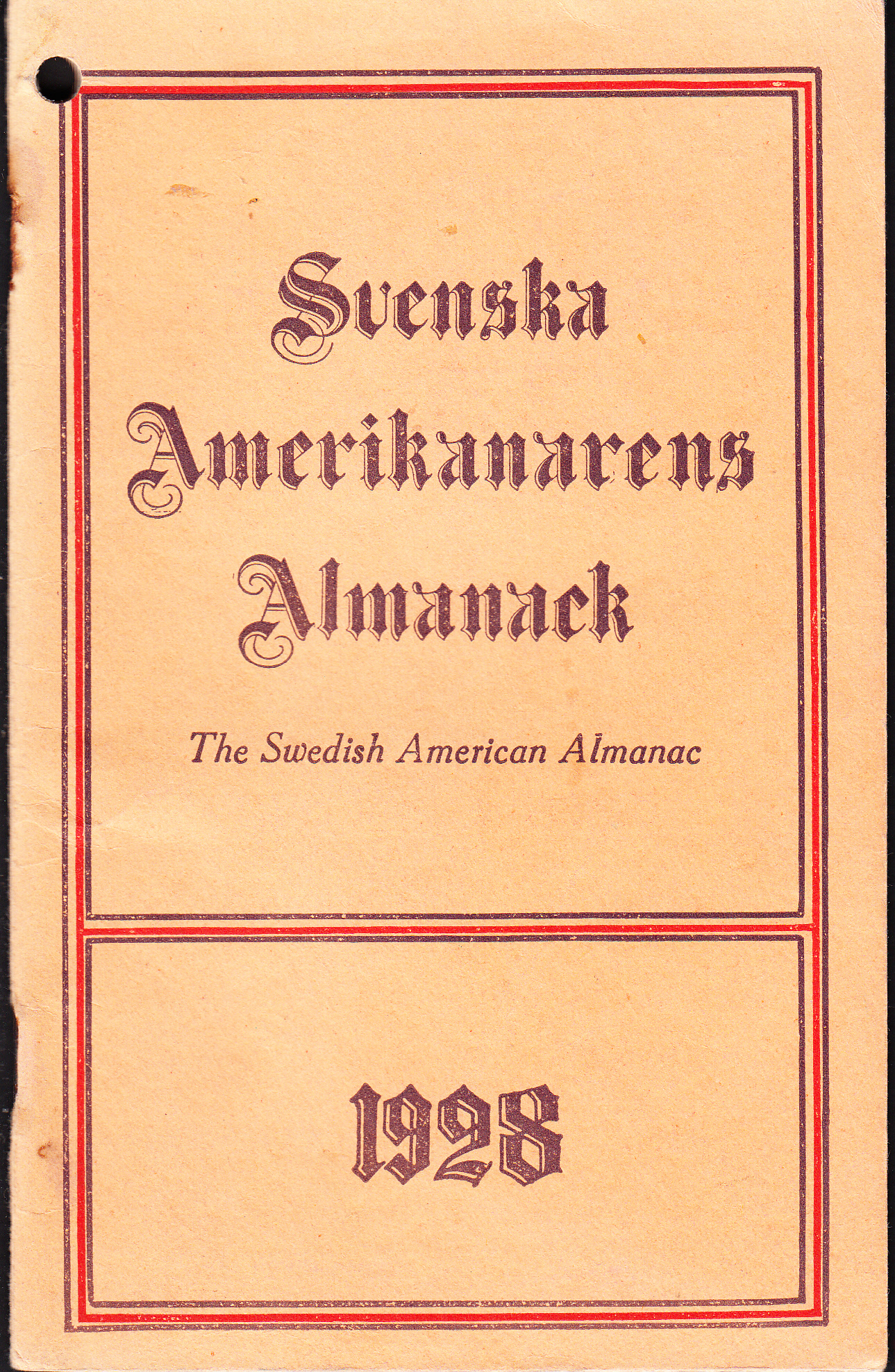 Svenska amerikanarens almanack 1928.