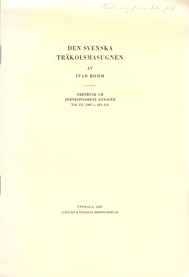 Den svenska träkolsmasugnen [= rubrik].