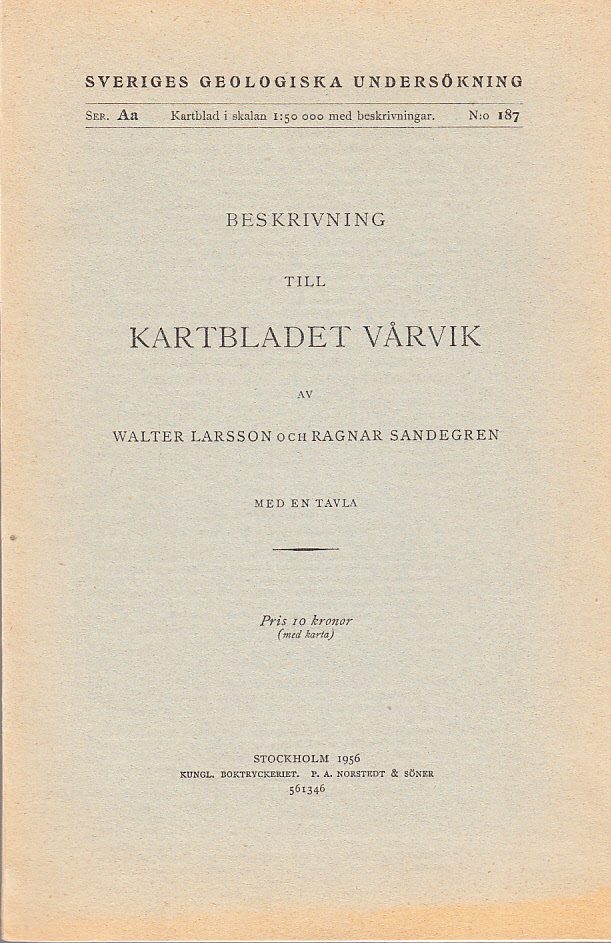 Beskrivning till kartbladet Vårvik.