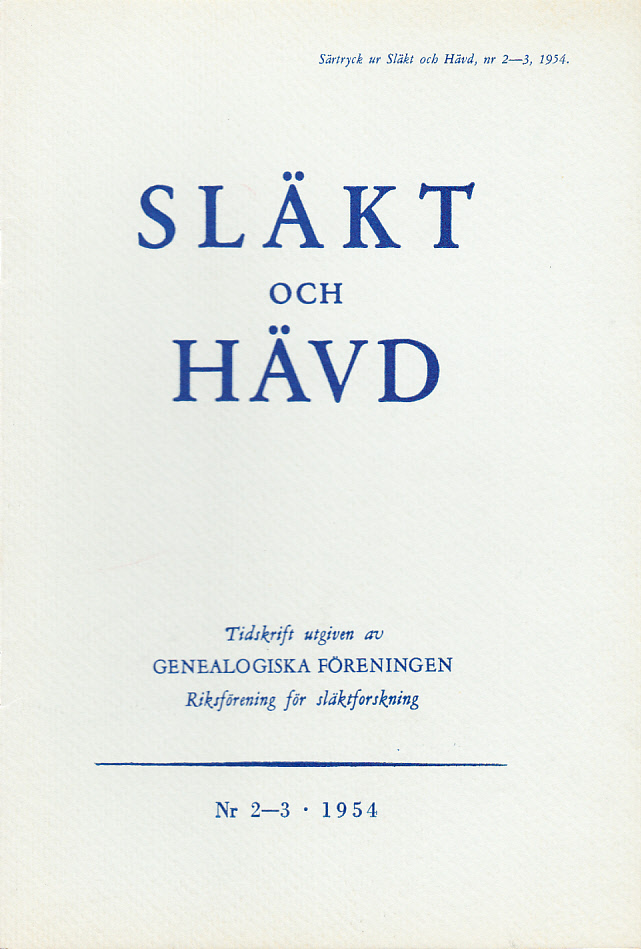 Smålandssläkten Almqvists ursprung [= rubrik].