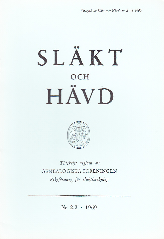 Arthur Hazelius' förfäder [= rubrik].
