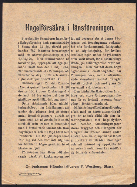 Hagelförsäkra i länsföreningen [= rubrik].