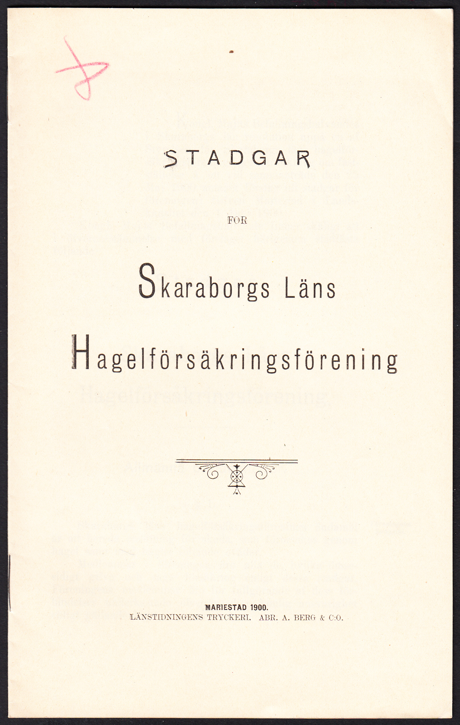 Stadgar för Skaraborgs läns hagelförsäkringsförening.