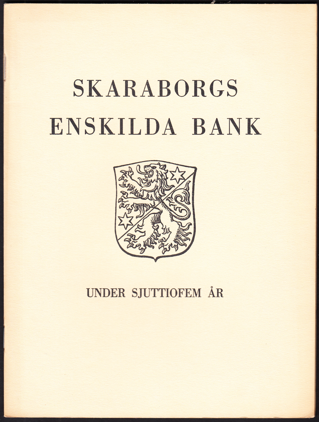 Skaraborgs enskilda bank under sjuttiofem år. Några anteckningar ur styrelseberättelser och protokoll, föredragna vid 1940 års ordinarie bolagsstämma.