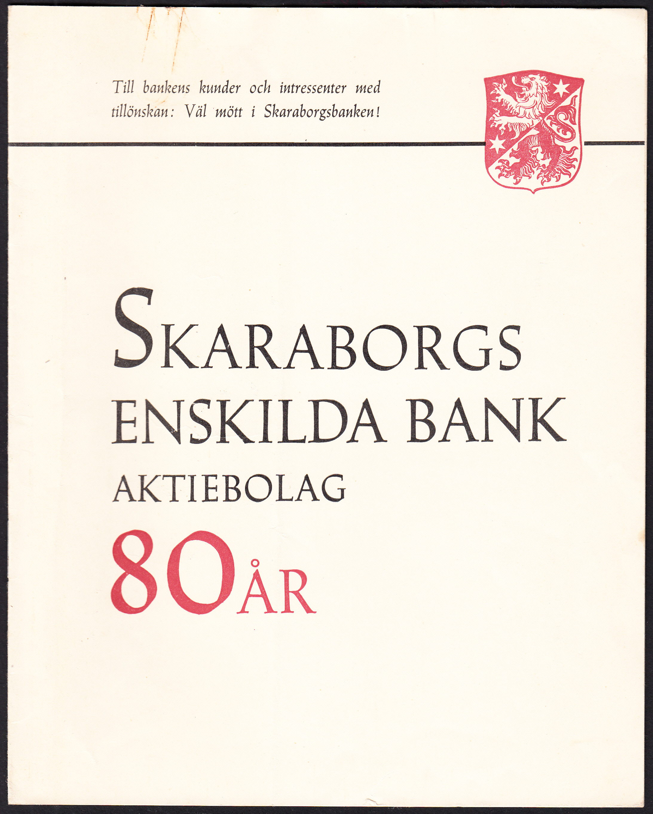Skaraborgs enskilda bank aktiebolag 80 år [= omslagstitel].