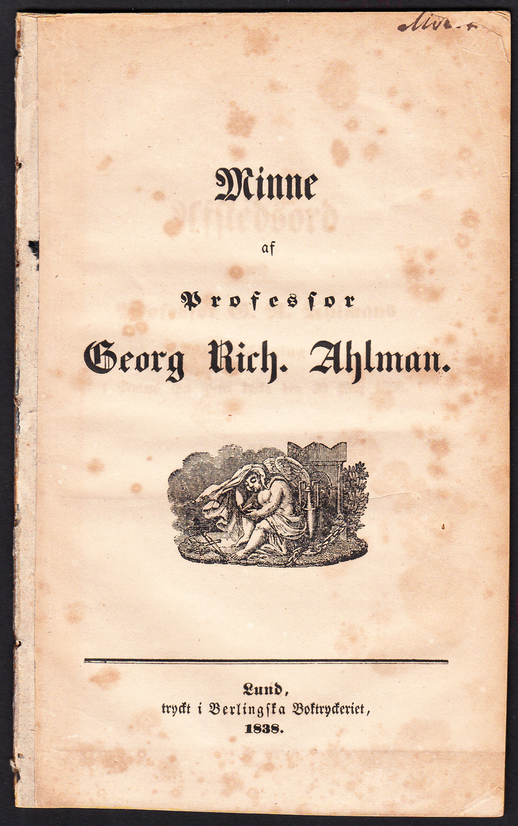 Minne af professor Georg Rich. Ahlman.