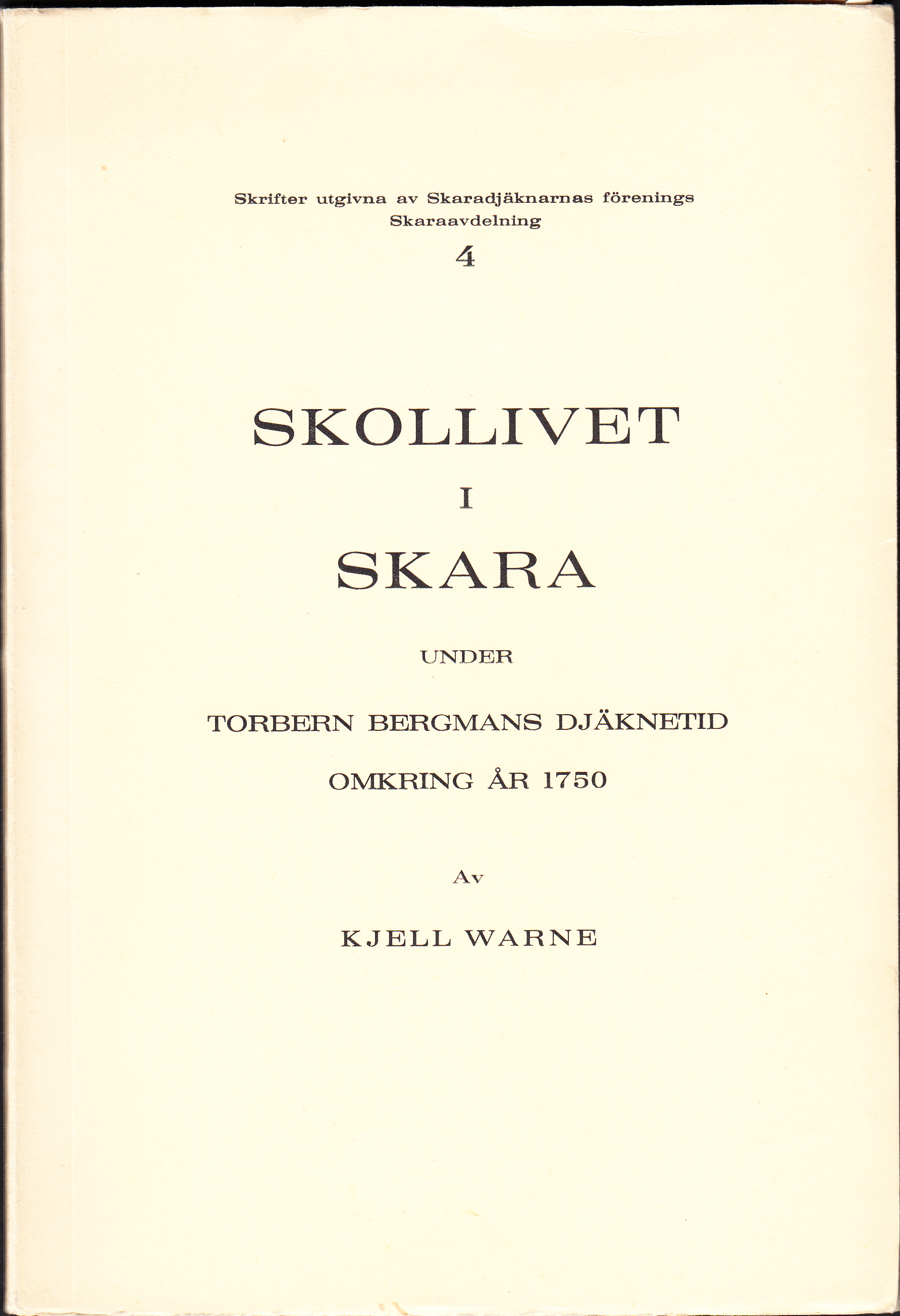 Skollivet i Skara under Torbern Bergmans djäknetid omkring år 1750.