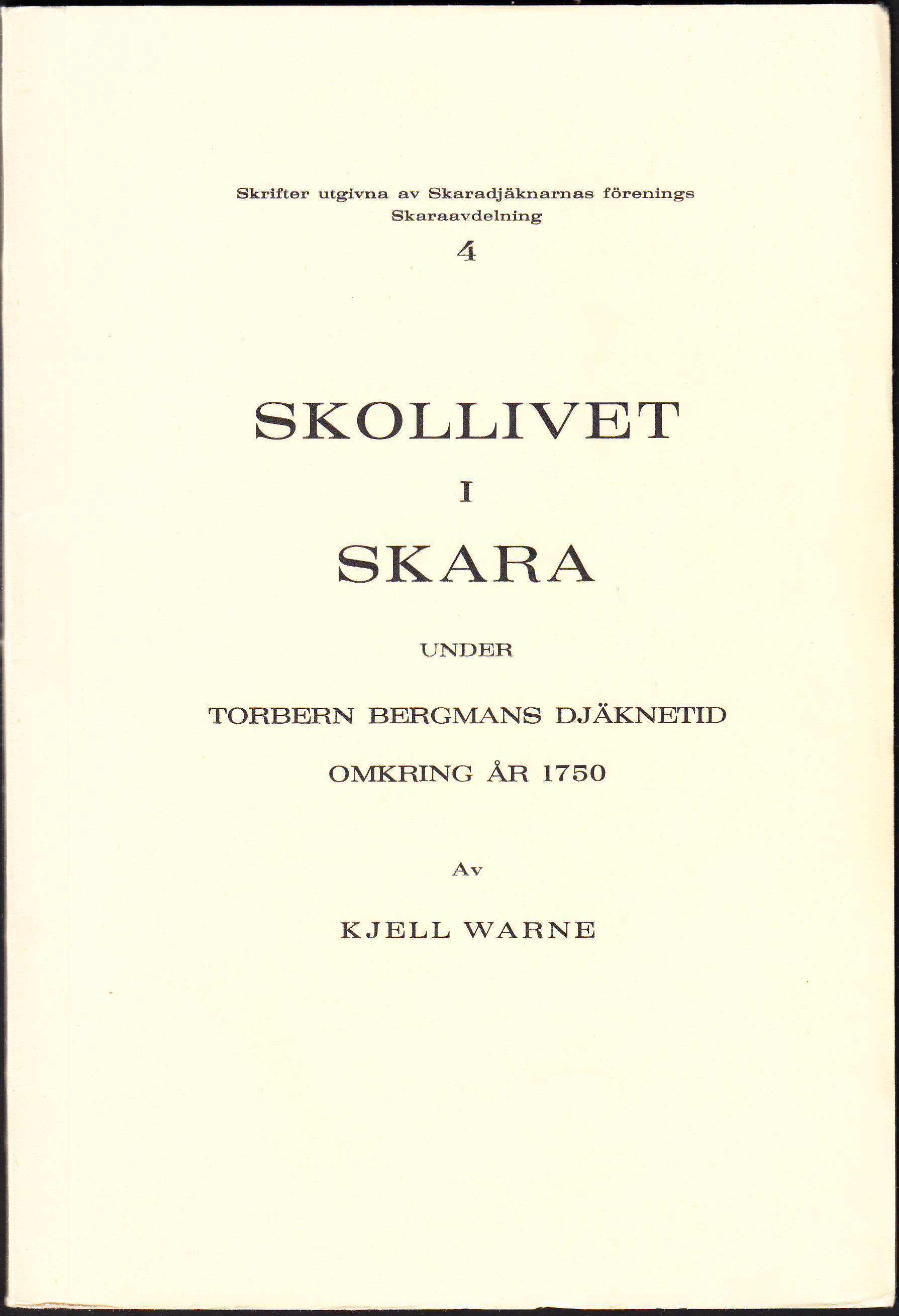 Skollivet i Skara under Torbern Bergmans djäknetid omkring år 1750.