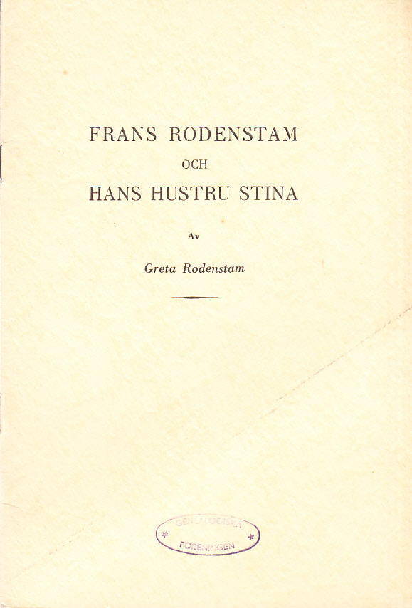 Frans Rodenstam och hans hustru Stina.