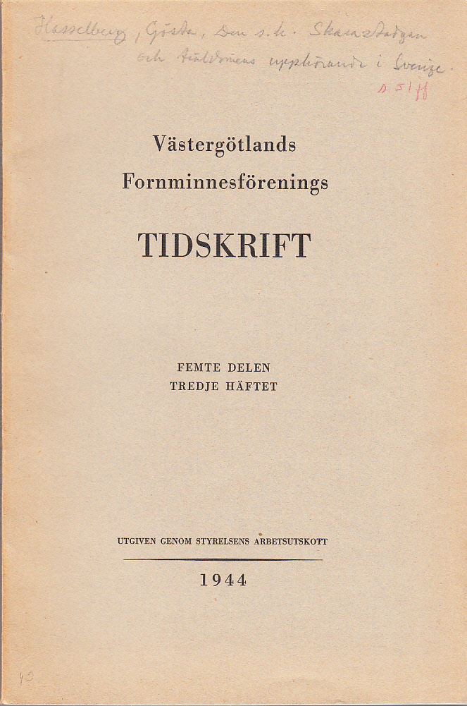 Västergötlands fornminnesförenings tidskrift. Band 5, häfte 3.