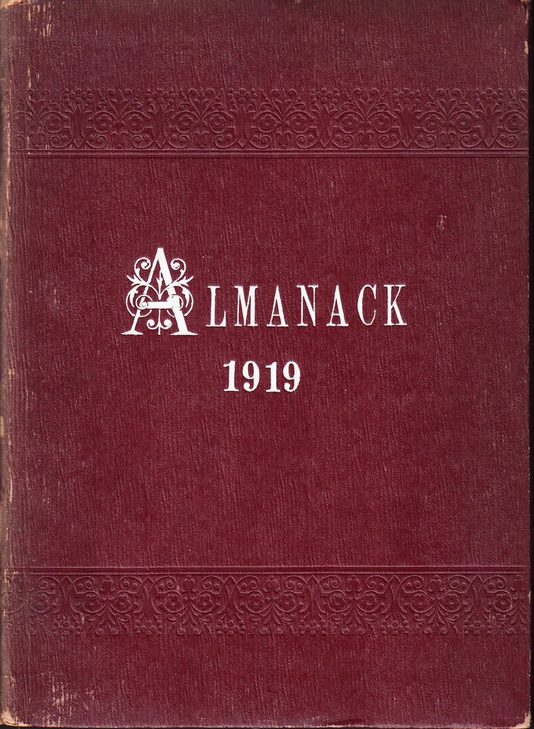 Almanack för året efter Jesu Kristi födelse 1919. Rock Islands horisont ... Utgifven af Augustana Book Concern.