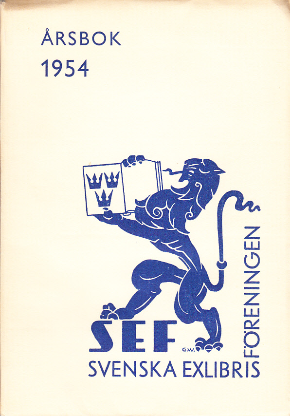 Svenska Exlibrisföreningens Årsbok 1954 under redaktion av Brita Stina Nordin-Pettersson.