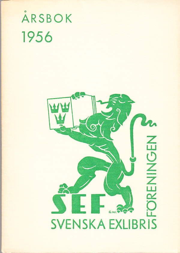 Svenska Exlibrisföreningens Årsbok 1956 under redaktion av Brita Stina Nordin-Pettersson.