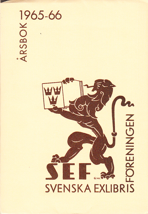 Svenska Exlibrisföreningens Årsbok 1965-1966 under redaktion av Brita Stina Nordin-Pettersson.