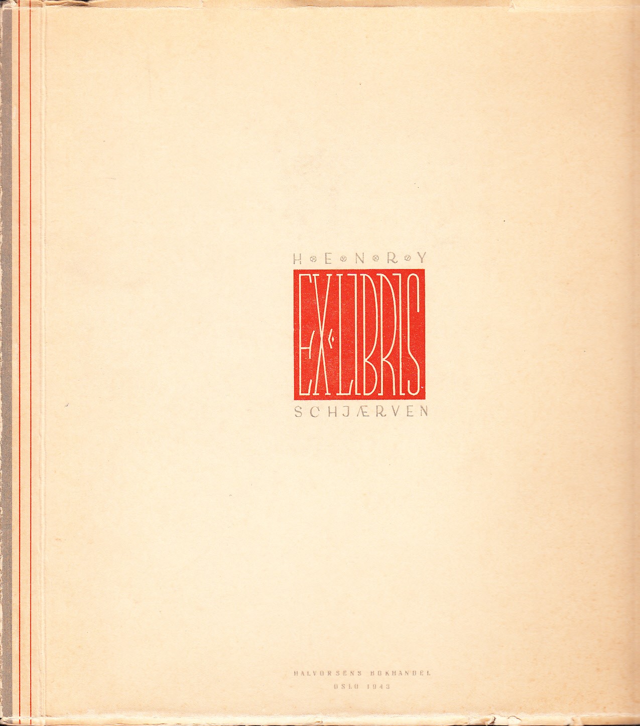 Ex libris [25 bokeiermerker tegnet av] Henry Schjærven.