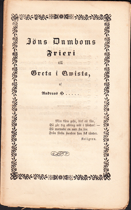 Jöns Dumboms frieri till Greta i Qwista, af Andreas H....