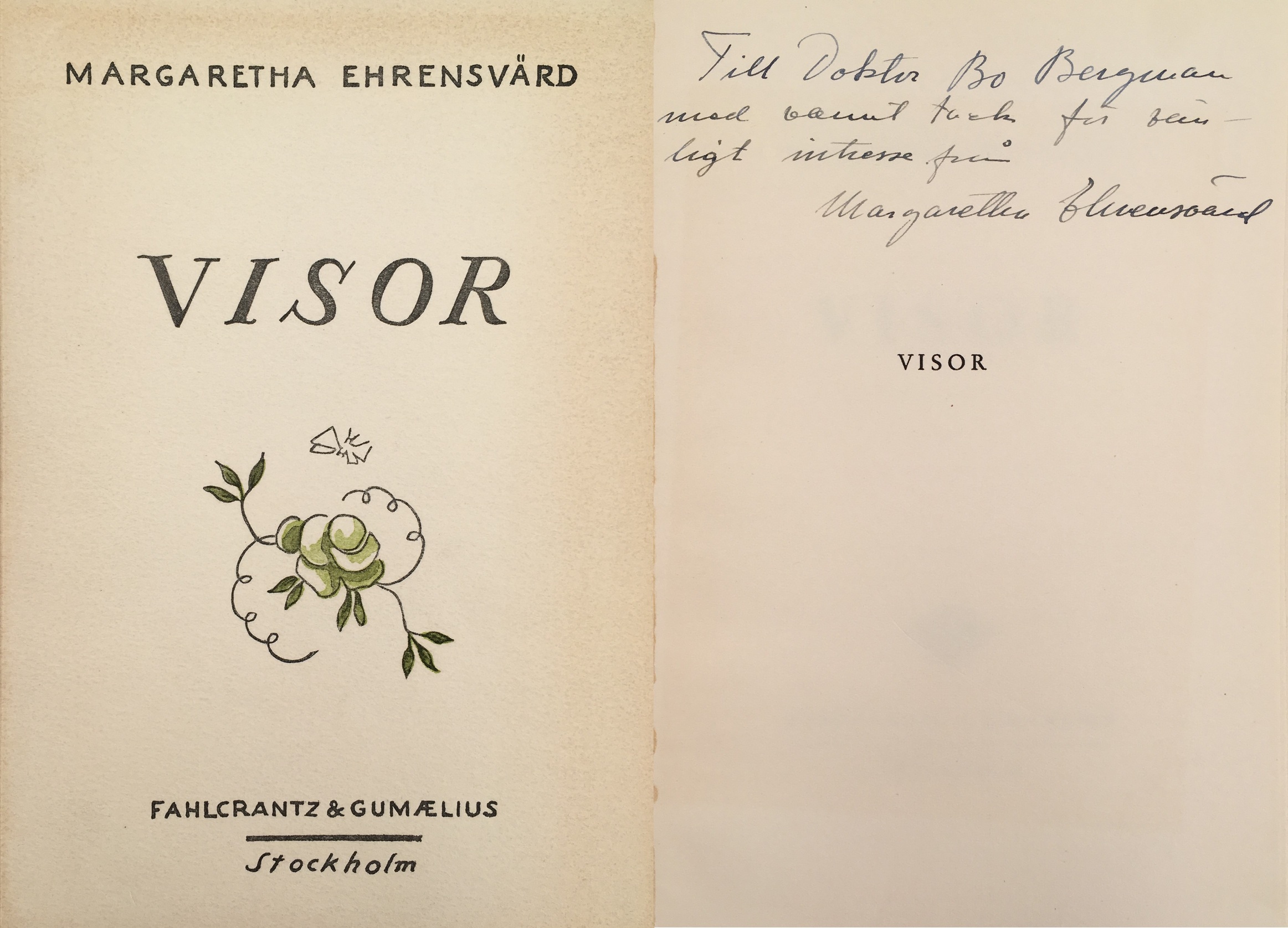 Visor. [Utg. av] Fahlcrantz & Gumælius.