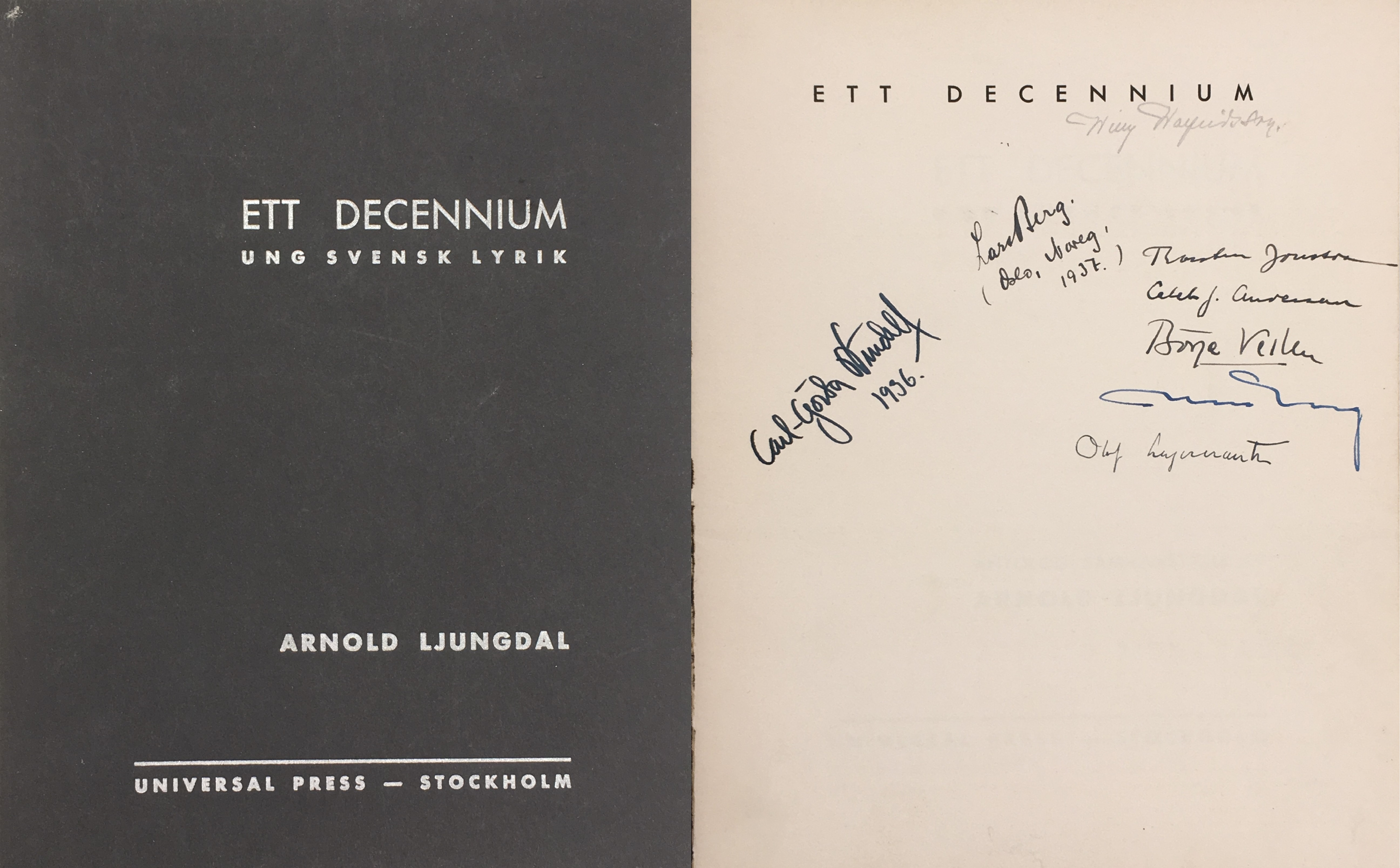 Ett decennium ung svensk lyrik. Antologi sammanställd. [Utg. av] Universal Press.