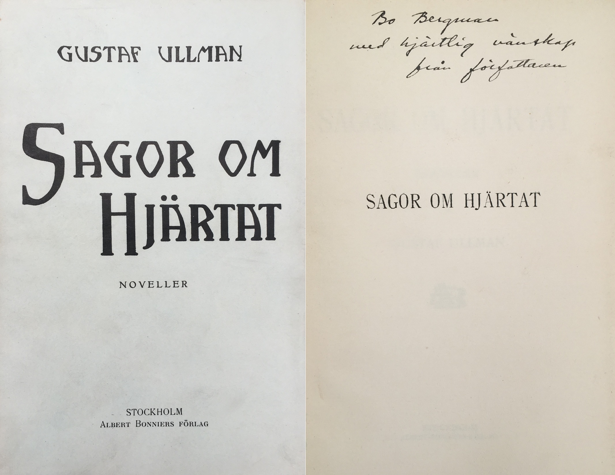 Sagor om hjärtat. Noveller. [Utg. av] Albert Bonniers förlag.