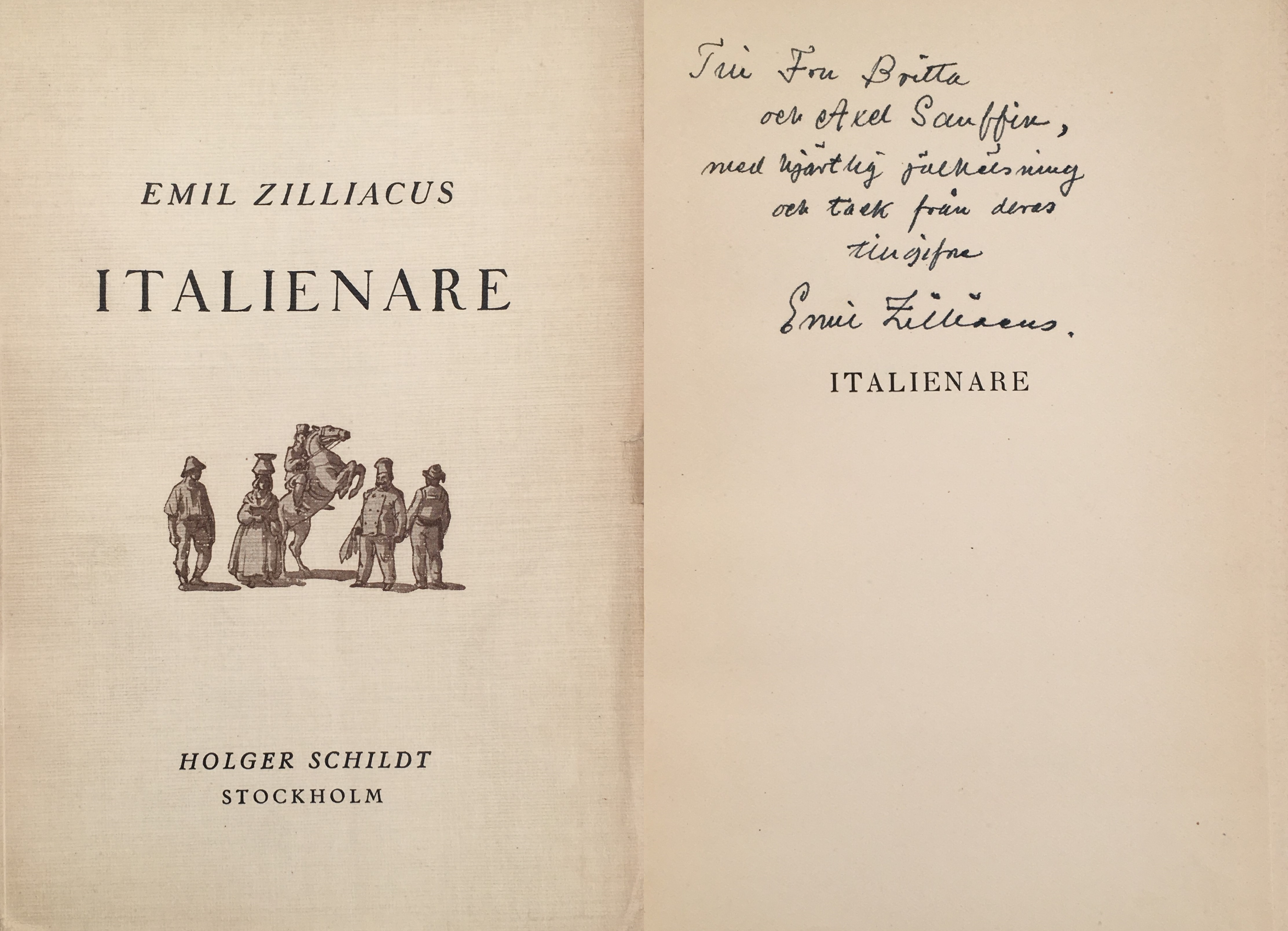 Italienare. Andra upplagan. [Utg. av] Holger Schildts förlag.