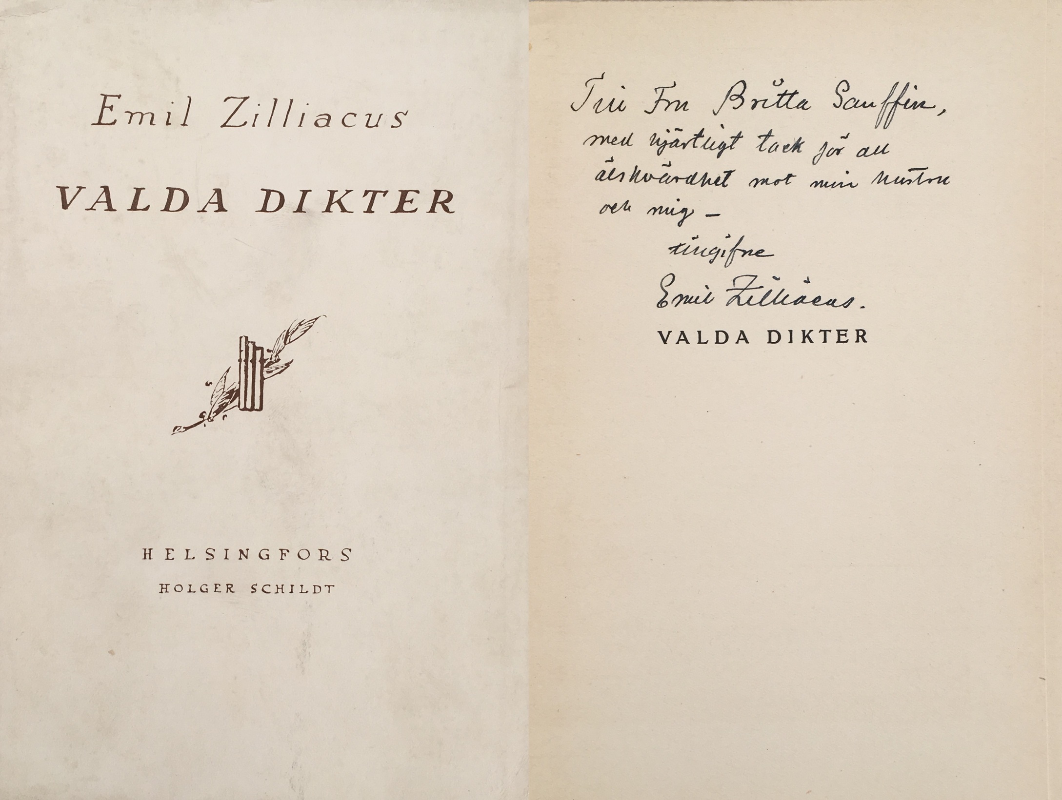 Valda dikter. [Utg. av] Holger Schildts förlag.