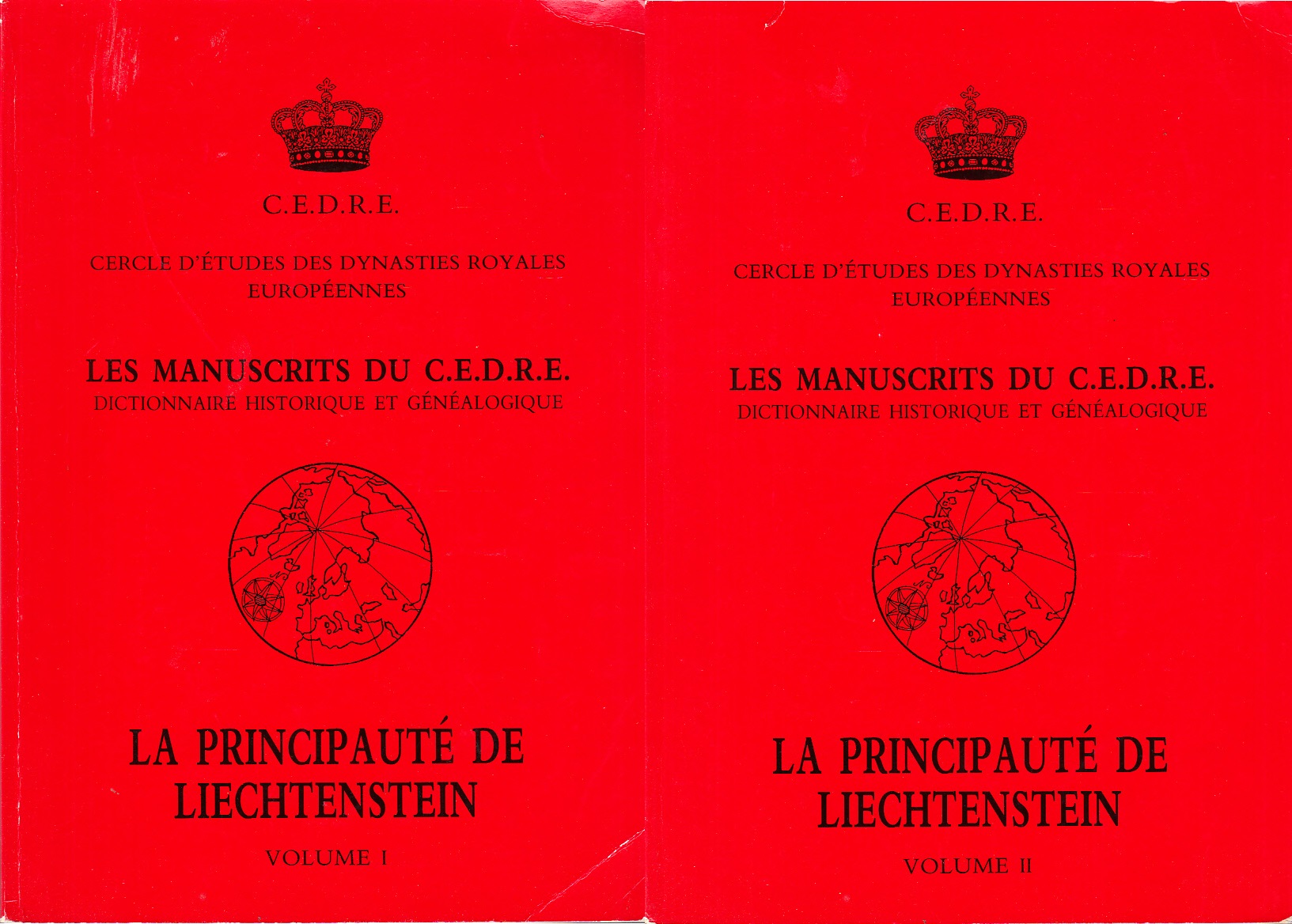 Les manuscrits du C.E.D.R.E. Dictionnaire historique et généalogique. La principauté de Liechtenstein. [Volume I-II]. [Publ. by] C.E.D.R.E.