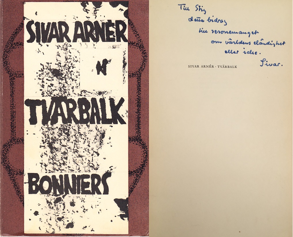 Tvärbalk. Roman. [Utg. av] Albert Bonniers förlag.