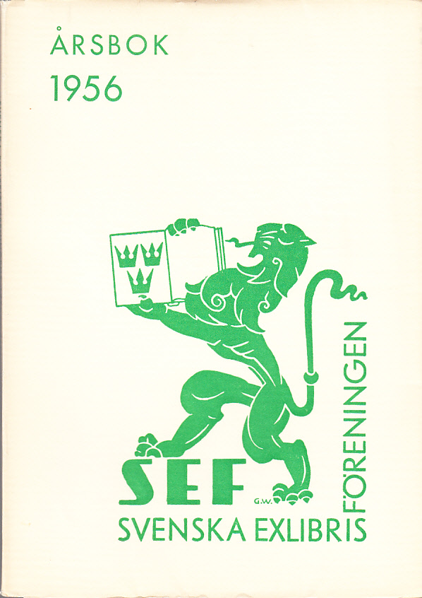 Svenska Exlibrisföreningens Årsbok 1956 under redaktion av Brita Stina Nordin-Pettersson.