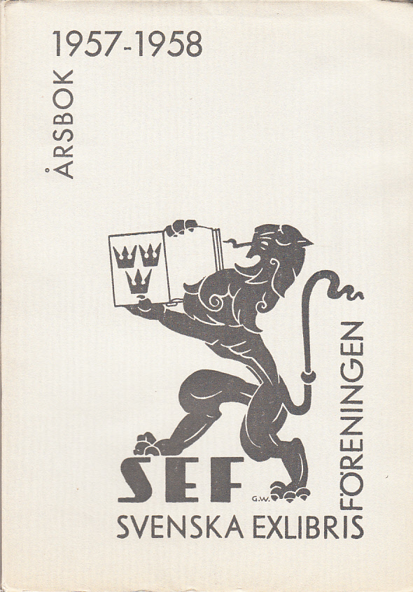 Svenska Exlibrisföreningens Årsbok 1957-1958 under redaktion av Brita Stina Nordin-Pettersson.