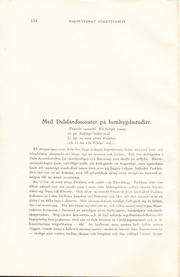 Med Dalslandsscouter på hembygdsstudier [= rubrik].