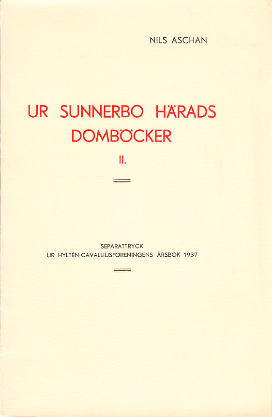 Ur Sunnerbo härads domböcker II.