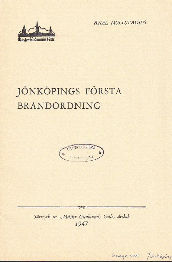 Jönköpings första brandordning.