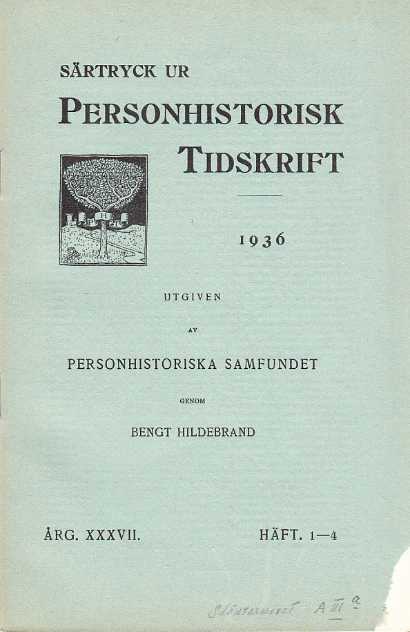 Riksrådet Henrik Carlsson Horn. Anteckningar kring en stambok [= rubrik].