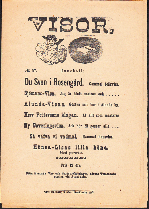 Visor. [Utg. av] Svenska Vis- o. Småskriftsförlaget.