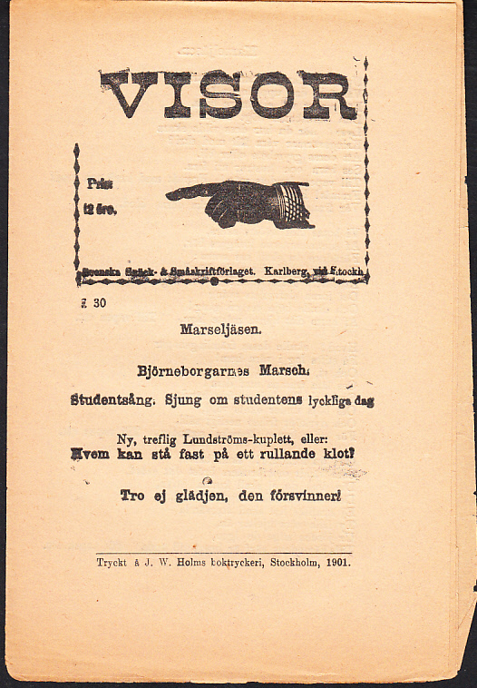 Visor. [Utg. av] Svenska Snäck- o. Småskriftsförlaget.