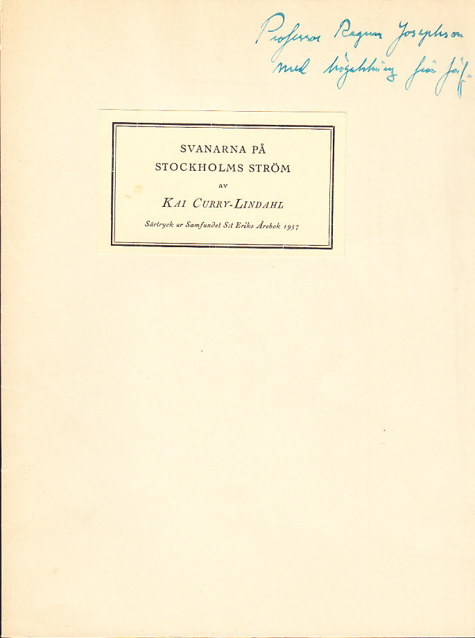 Svanarna på Stockholms ström [= rubrik].